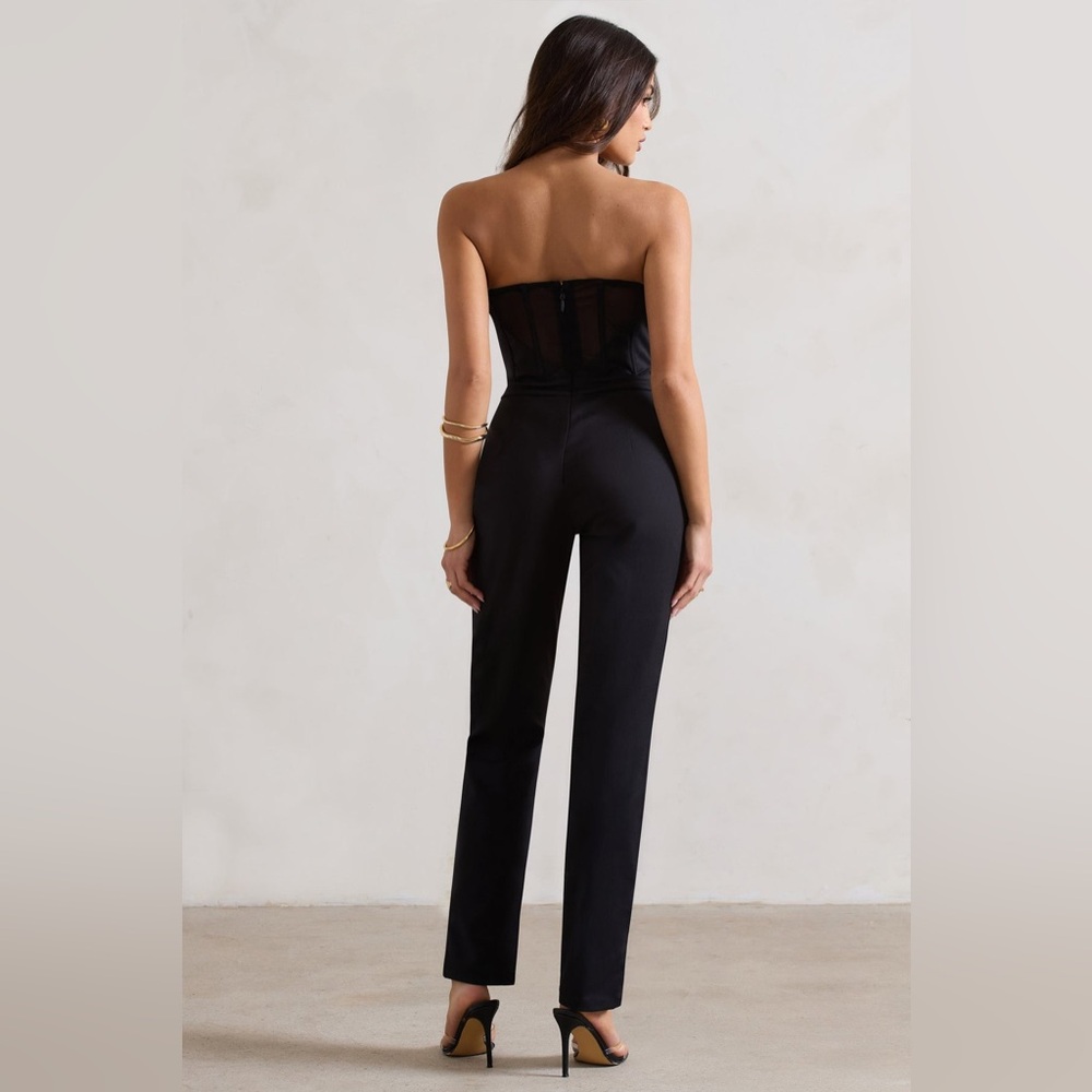 Club L London Black Strapless Jumpsuit - Picture 2 of 15
